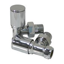 Patterned Chrome Radiator Valves - Angled