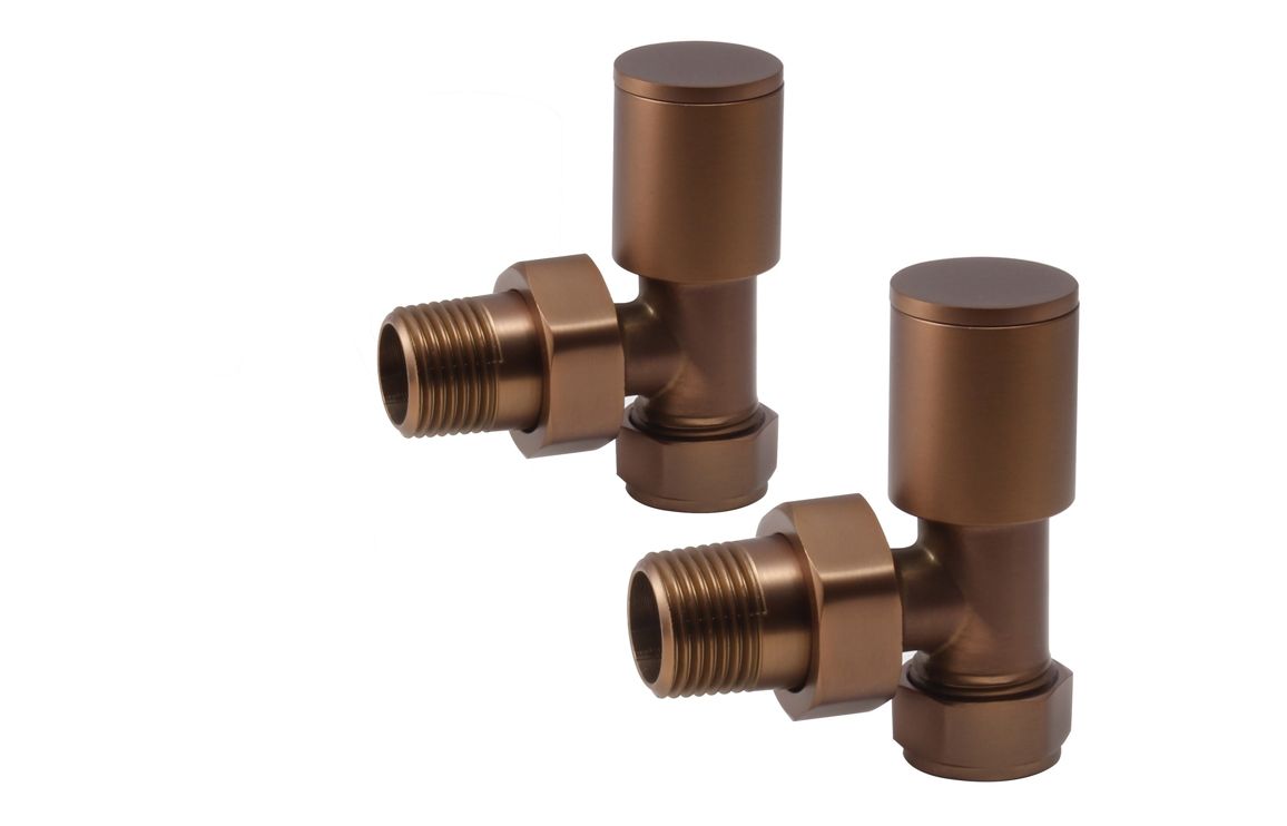 Patterned Brushed Bronze Radiator Valves