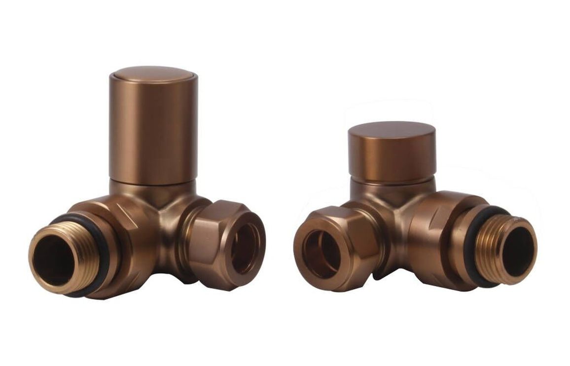 Patterned Brushed Bronze Radiator Valves