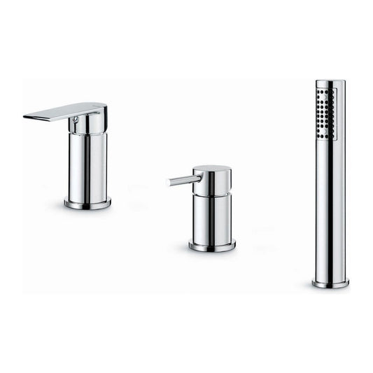 Vema Timea Mitigeur bain/douche 3 trous sur plan - Chrome