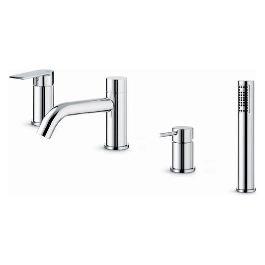 Vema Timea Mitigeur bain/douche 4 trous sur plan - Chrome