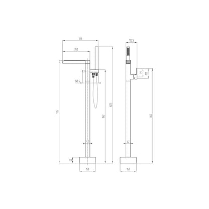 Allen Floor Standing Bath/Shower Mixer - Chrome