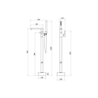 Willinghby Floor Standing Bath/Shower Mixer - Chrome