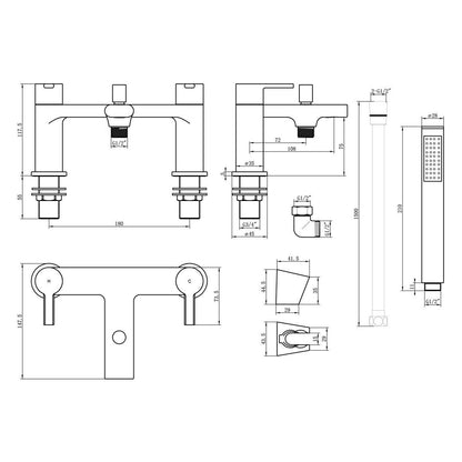 Avery Bath/Shower Mixer - Brushed Brass