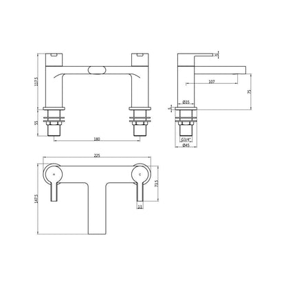 Avery Bath Filler - Matt Black