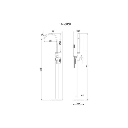 Avery Floor Standing Bath/Shower Mixer - Chrome