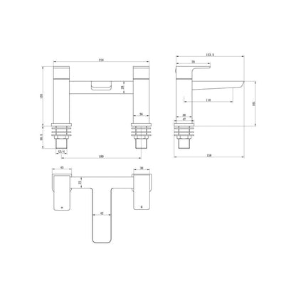 Fegge Bath Filler - Chrome