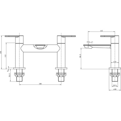 Amorka Bath Filler - Chrome