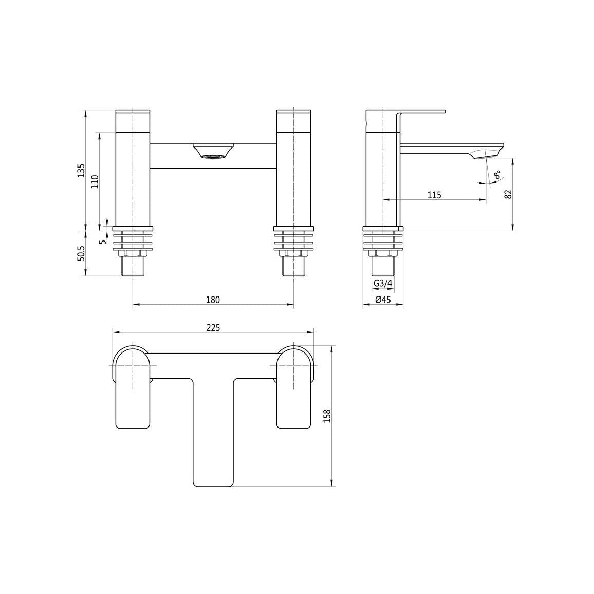 Moorehouse Bath Filler - Chrome