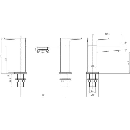 Alor Bath Filler - Chrome