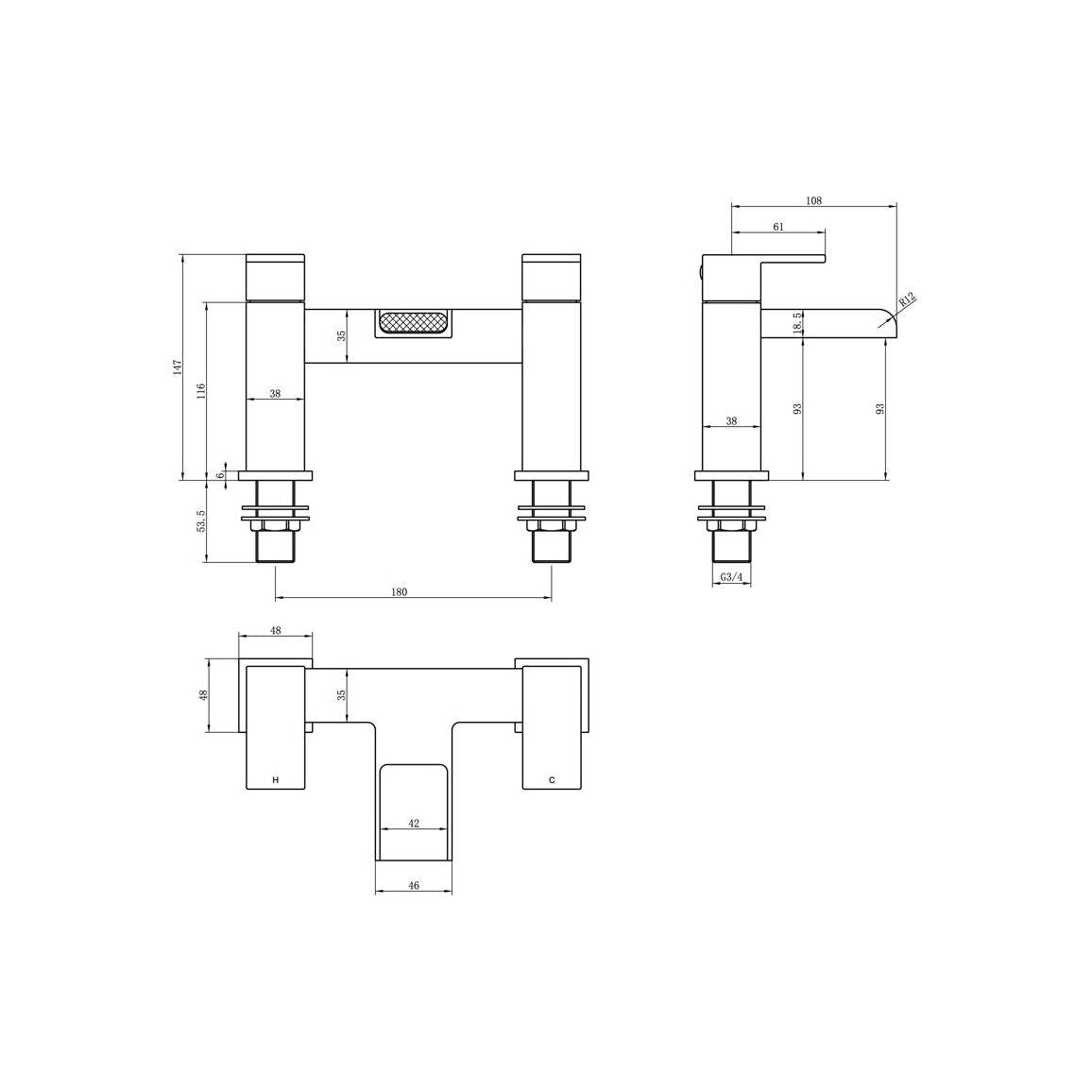 Allen Bath Filler - Chrome