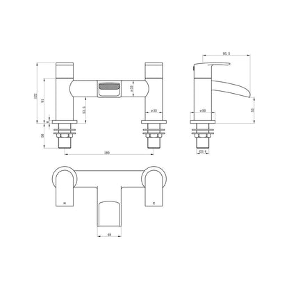 Erelu Bath Filler - Chrome