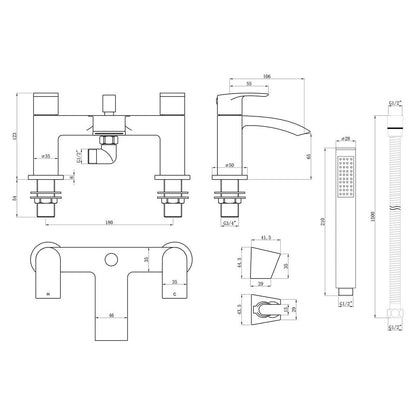 Taiwo Bath/Shower Mixer - Chrome