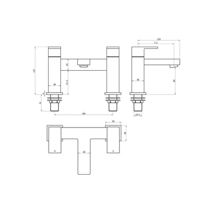 Willinghby Bath Filler - Chrome