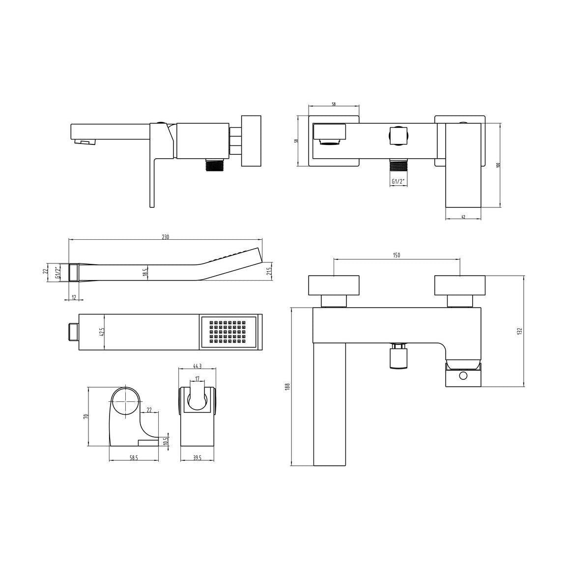 Willinghby Mezclador de ducha de pared y kit de ducha - Cromo