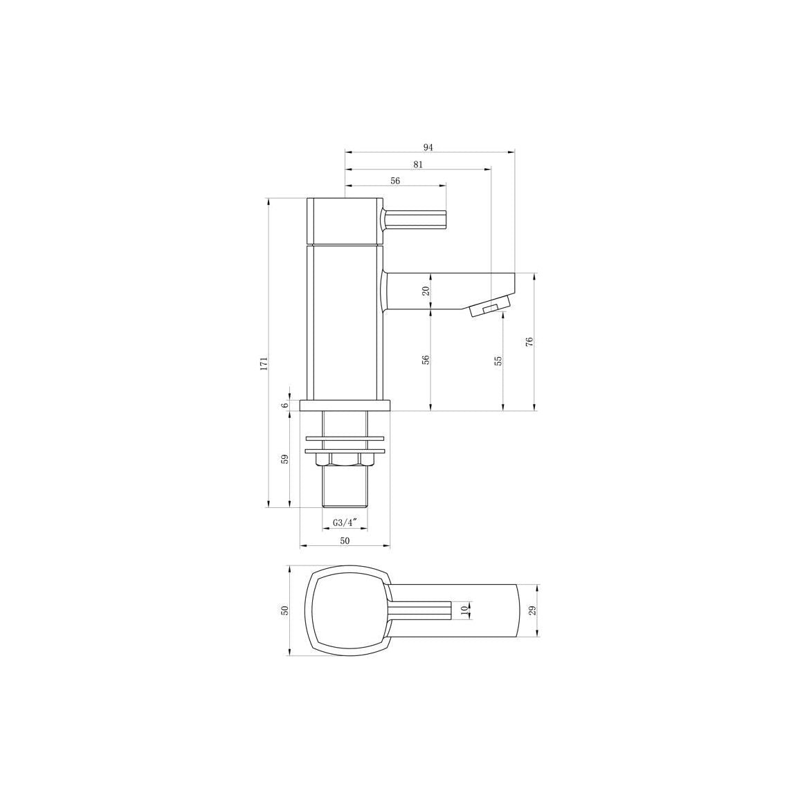 Robinetterie de Baignoire Neki - Chrome