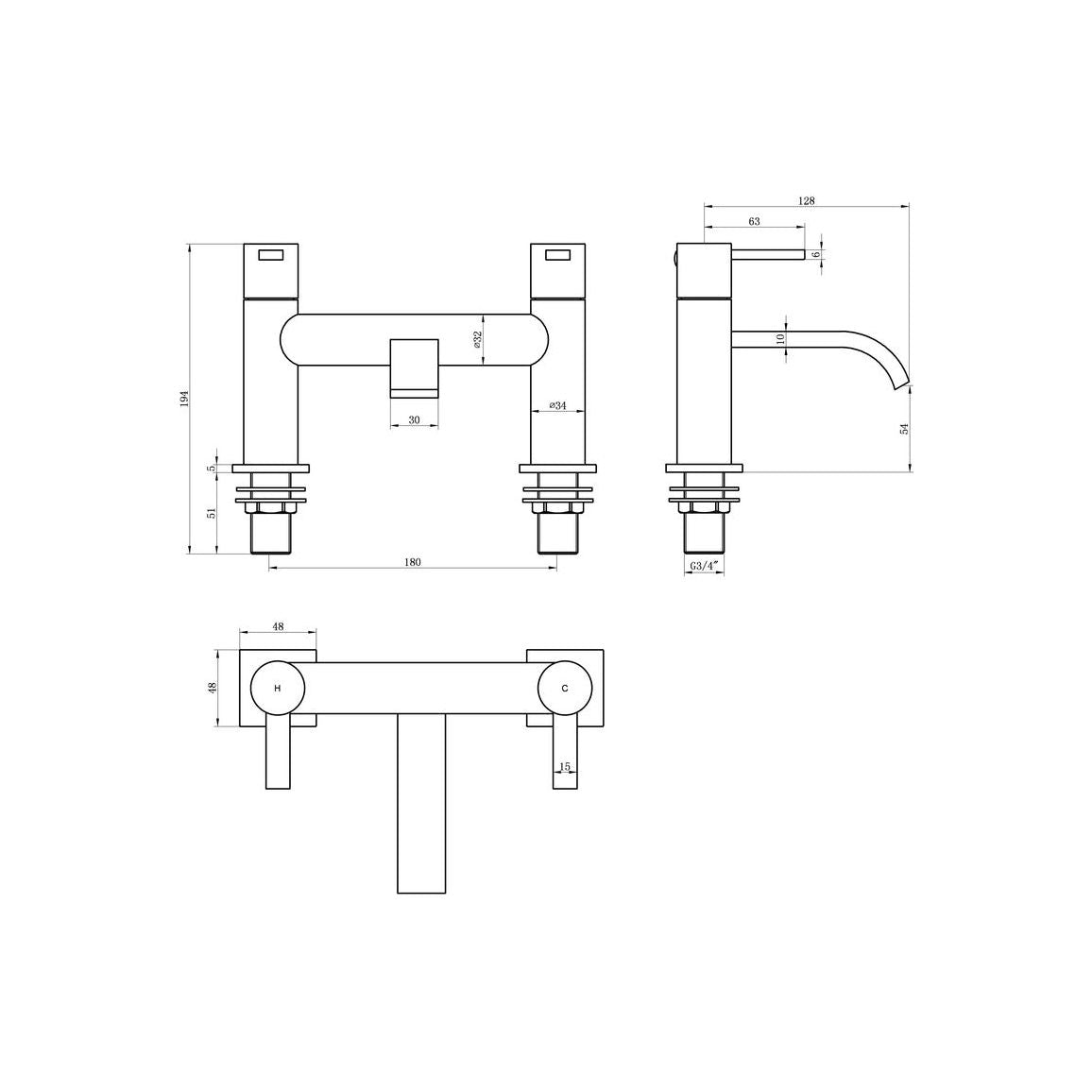 Remplisseur de bain Azia - Chrome