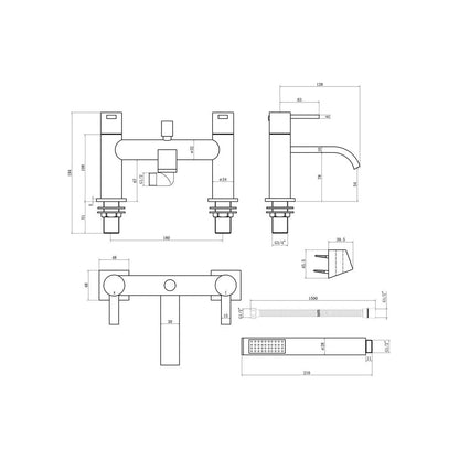 Azia Bath/Shower Mixer - Chrome