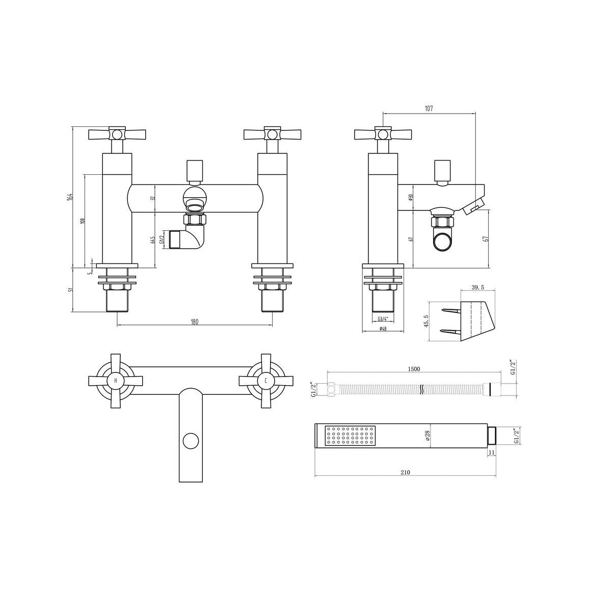 Mitigeur bain/douche Dabara - Chrome