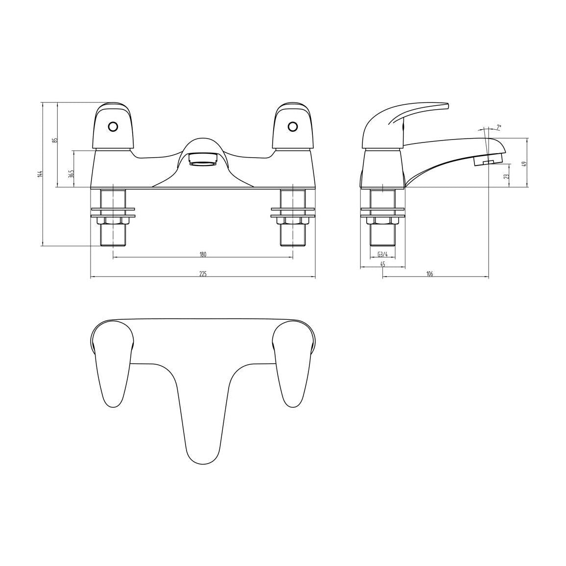 Cole Low Pressure Bath Filler - Chrome