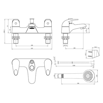 Cole Low Pressure Bath/Shower Mixer - Chrome