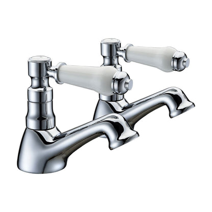 Brooke Bath Pillar Taps - Chrome