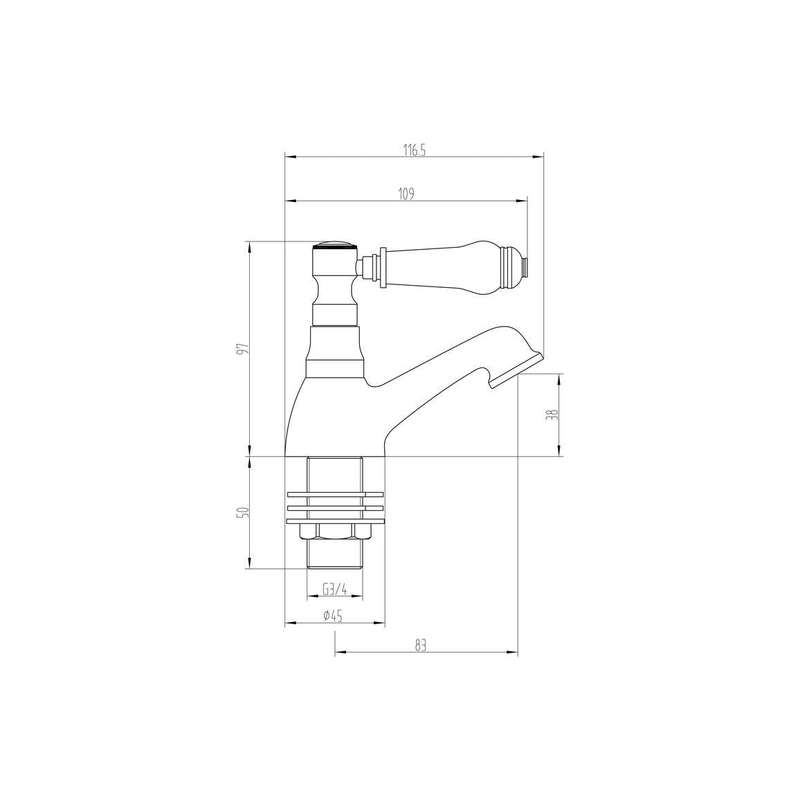 Brooke Bath Pillar Taps - Chrome