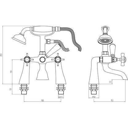 Neni Bath/Shower Mixer - Chrome