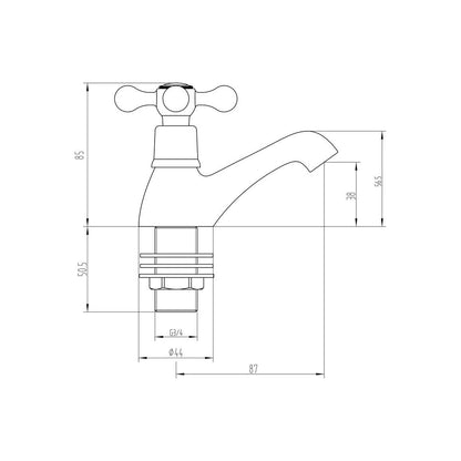 Hawley Bath Pillar Taps - Chrome