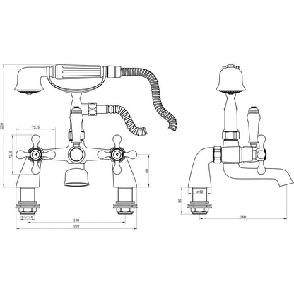 Hawley Bath/Shower Mixer - Chrome