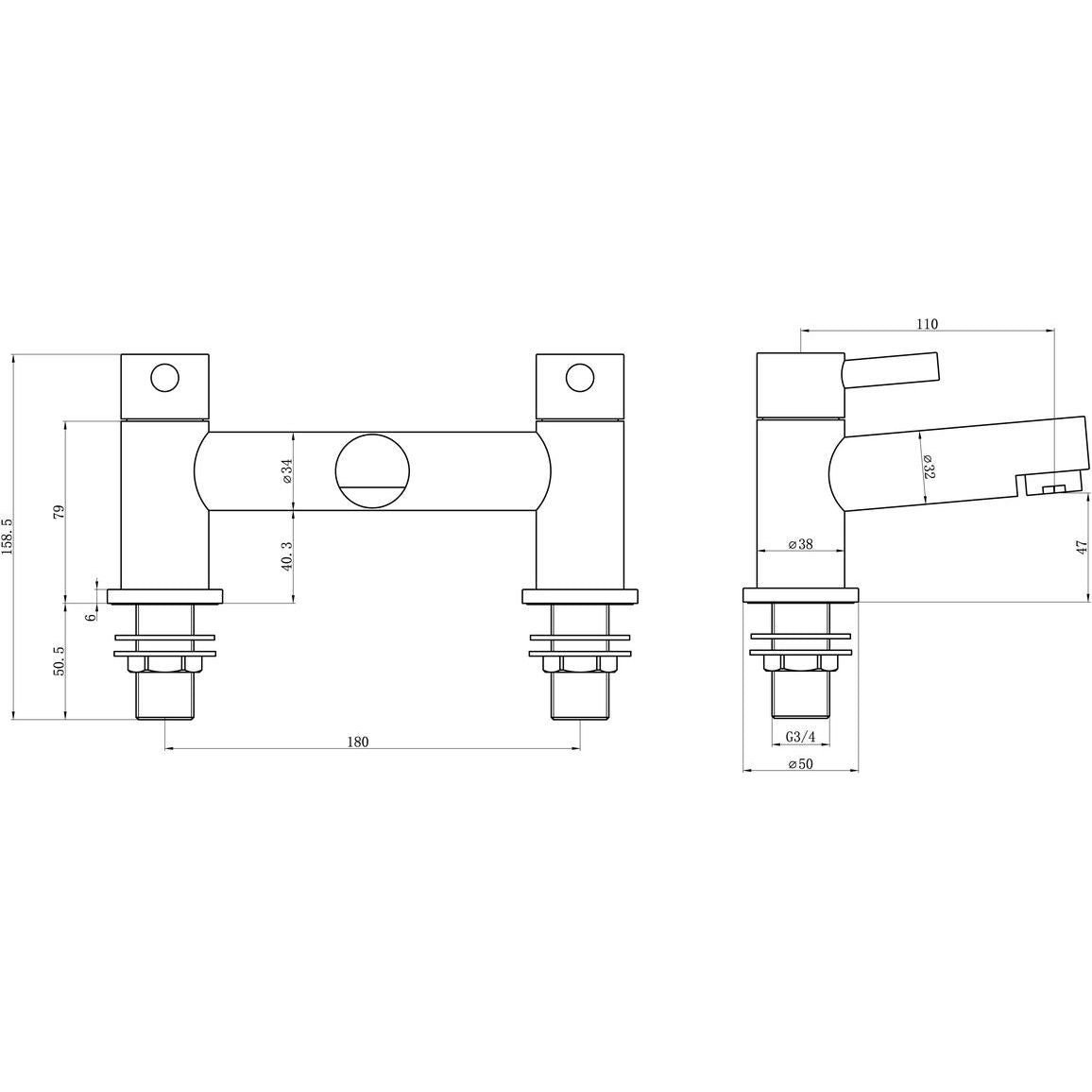 Achina Bath Filler - Chrome