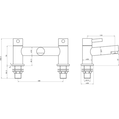 Achina Bath Filler - Chrome