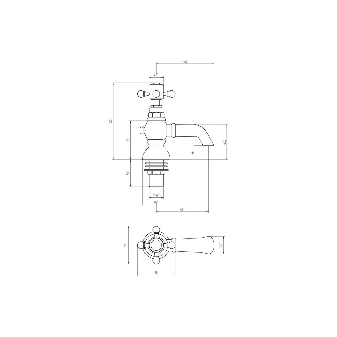 Robinetterie Pilier de Baignoire Namdi - Chrome