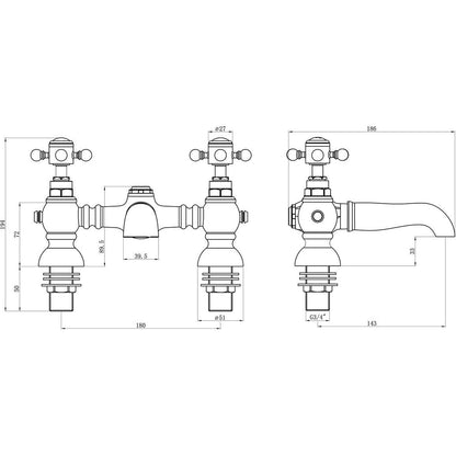 Namdi Bath Filler - Chrome