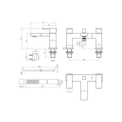 Aggrey Bath/Shower Mixer & Bracket - Chrome