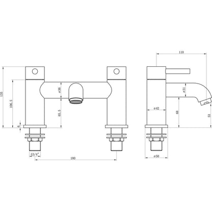 Berkley Bath Filler - Chrome