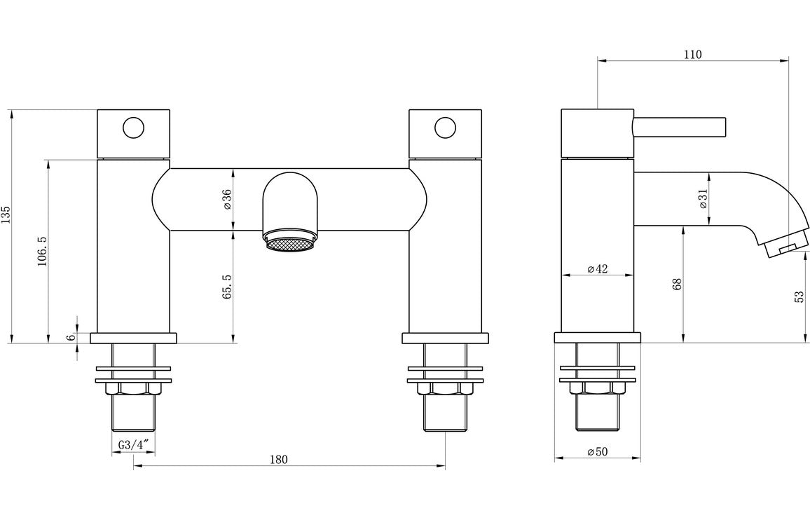 Berkley Bath Filler - Brushed Bronze