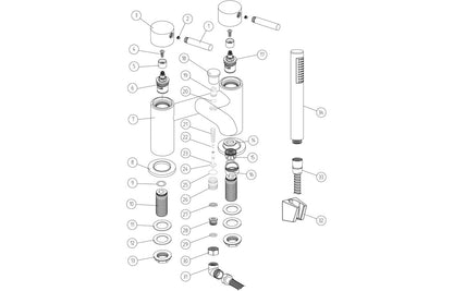 Berkley Bath/Shower Mixer & Bracket - Brushed Bronze