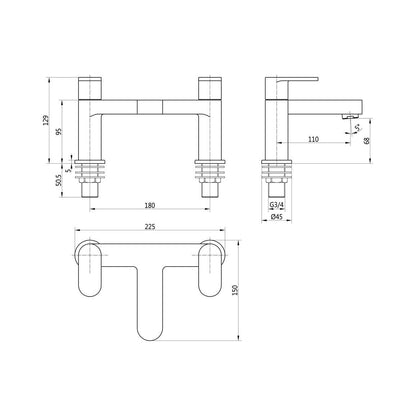 Holloway Bath Filler - Chrome