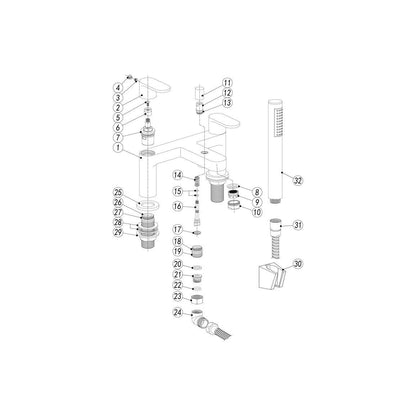 Mitigeur bain/douche Holloway et support - Chrome