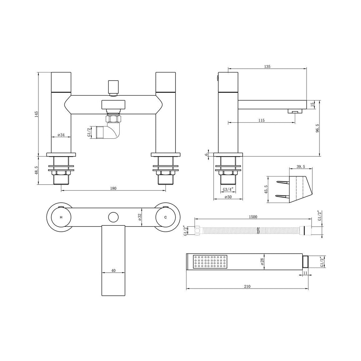 Mitigeur bain/douche Epe - Chrome