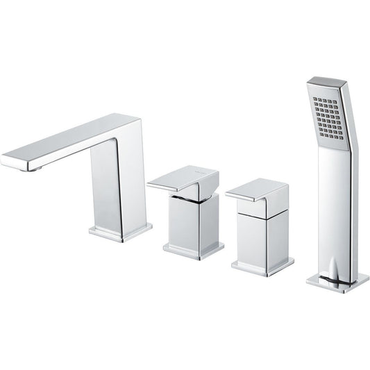 Vema Lys Mitigeur bain/douche 4 trous sur plan - Chrome