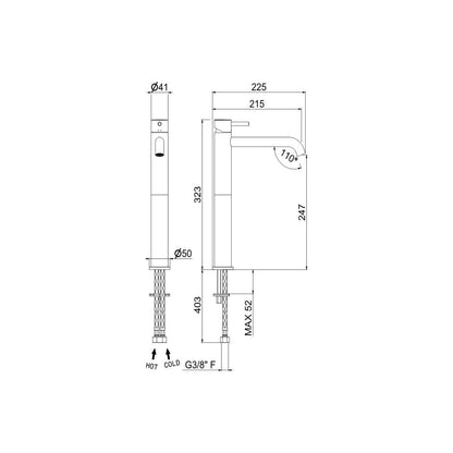 Mitigeur de lavabo haut Vema Maira - Chrome