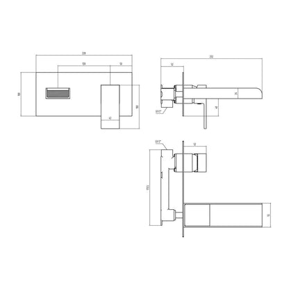 Mezclador de lavabo de pared Allen - Cromo