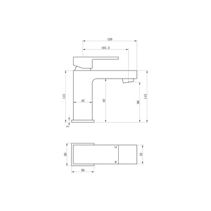 Mezclador y desagüe para lavabo Willinghby - Cromo