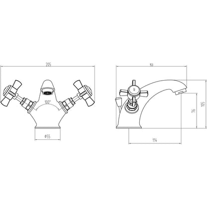 Neni Basin Mixer & Waste - Chrome