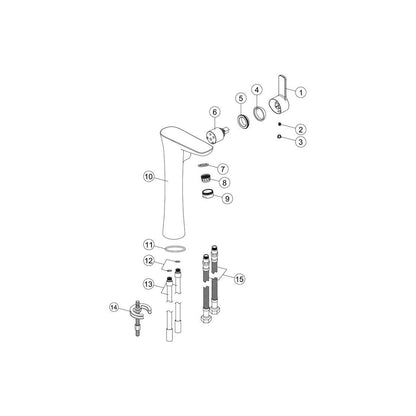 Asaba Tall Basin Mixer - Chrome