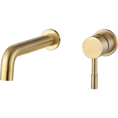 Berkley Wall Mounted Basin Mixer - Brushed Brass