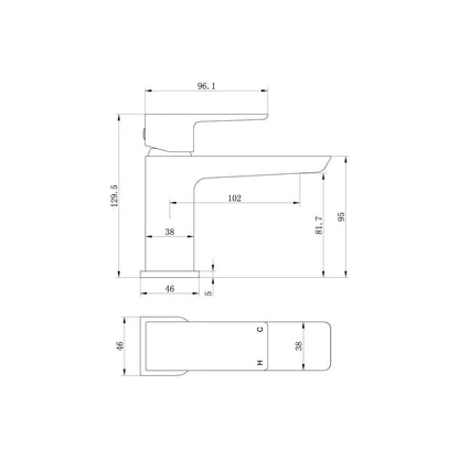 Mezclador y desagüe para lavabo Fegge - Latón cepillado