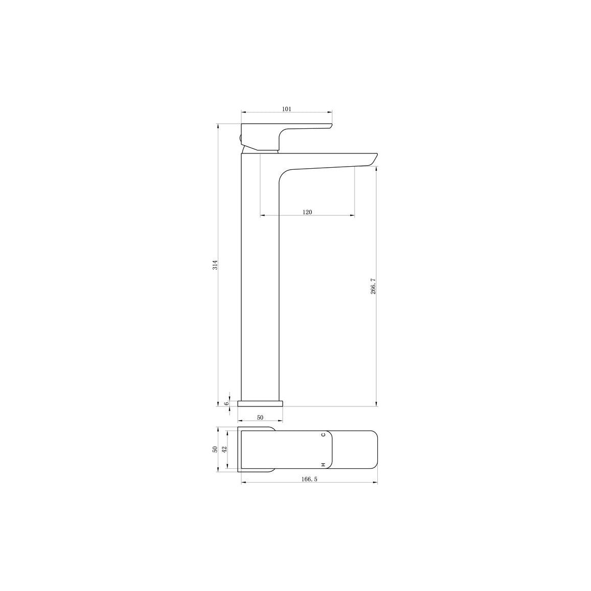 Mitigeur de lavabo haut Fegge - Laiton brossé